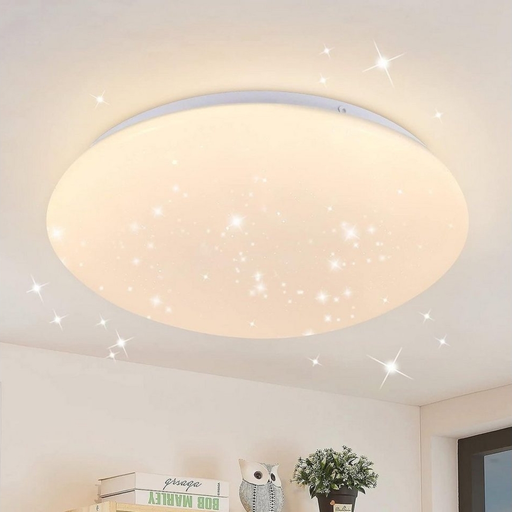 ZMH LED Deckenleuchte Whonzimmer Rund Deckenlampe Modern Sternhimmel Schlafzimmer Flur, 3000K, LED fest integriert, Warmweiß, Sternhimmel 18w Bild 1