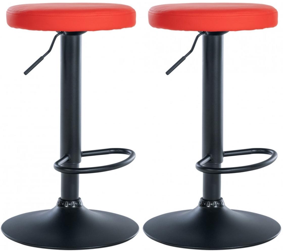 2er Set Barhocker Ponte Kunstleder schwarz rot Bild 1