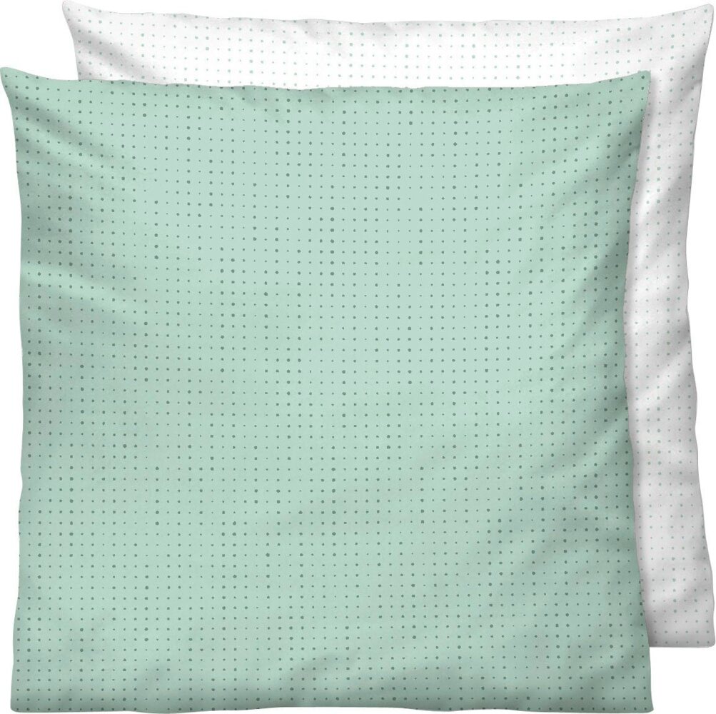 biberna 0636047 Mako-Satin Bettwäsche PUNKTE - MIX & MATCH, mint, 1x 40x40 cm Bild 1