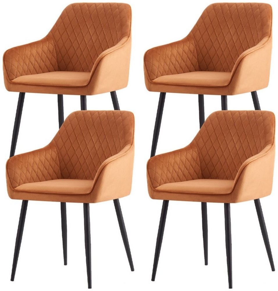 JYMTOM Esszimmerstuhl mit stabilen Beinen aus massivem Metall und Gummibeinfüßen (4 St), mit zeitgemäßem Design und perfekter Form Bild 1