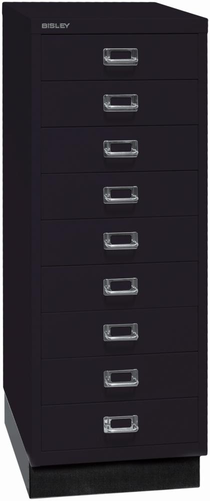 Bisley MultiDrawer™, 39er Serie mit Sockel, DIN A3, 9 Schubladen, Farbe schwarz Bild 1