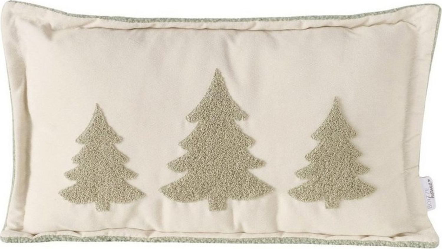 BOLTZE GRUPPE GmbH Dekokissen NEVIO, 50 x 30 cm, Creme, Grün, Polyester, Kissenhülle mit Füllung, 1 Stück Bild 1