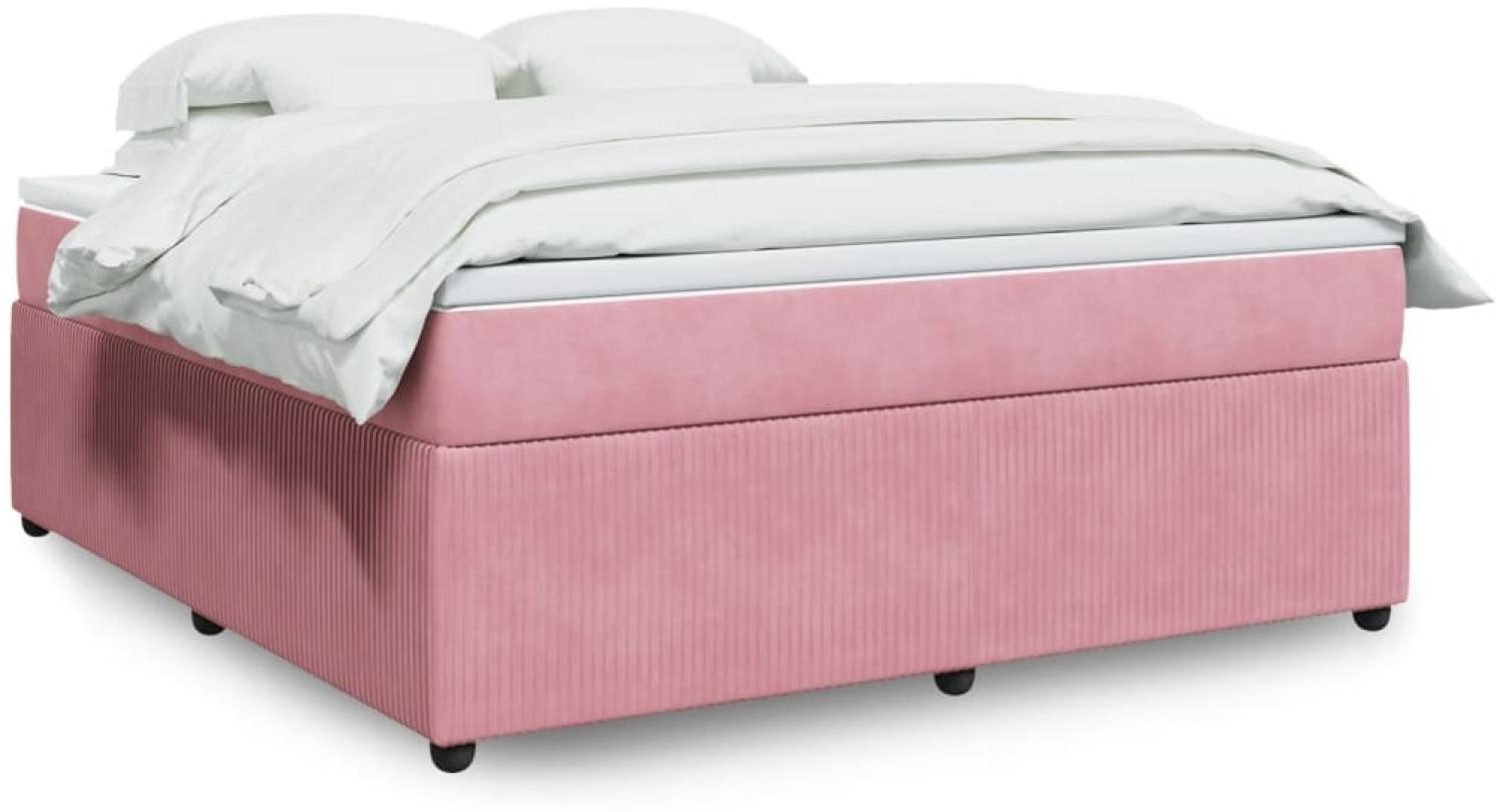 vidaXL Boxspringbett mit Matratze Rosa 180x200 cm Samt 3285661 Bild 1