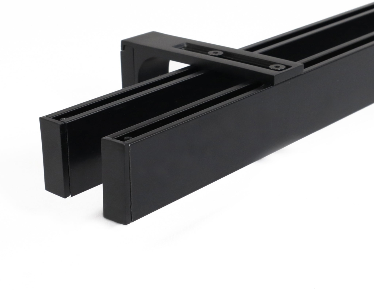 Deco-Raum® 2-lauf Gardinenschiene Innenlauf Loft | Größe: 370cm | Material: Aluminium | Farbe: Schwarz Bild 1