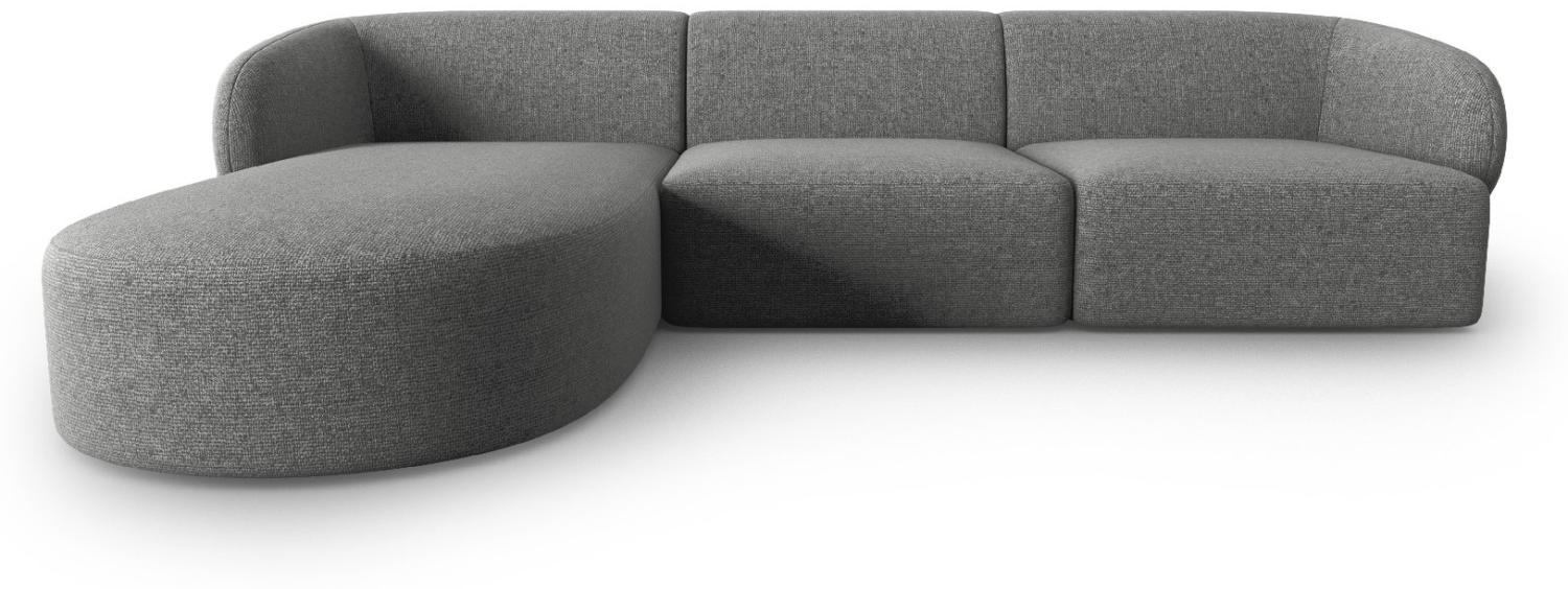 Micadoni Modulares Ecksofa Shane 4-Sitzer Links Chenille Dunkelgrau Melange Bild 1