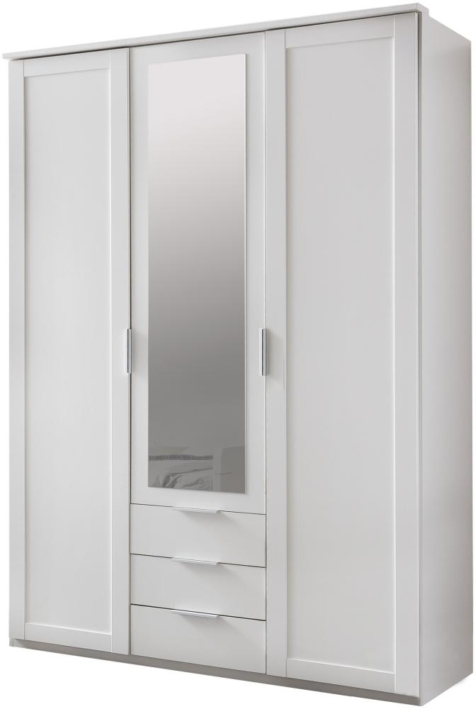 Drehtürenschrank >NADJA< (BxH: 135x208 cm) in WEISS - 135x208cm (BxH) Bild 1