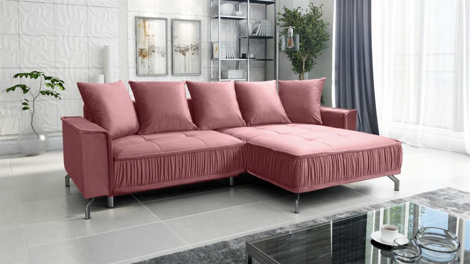 Ecksofa Schlafsofa Sofa FLORENCE Stoff Element Altrosa Ottomane Rechts Bild 1