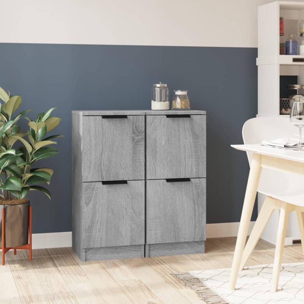 Sideboards 2 Stk. Grau Sonoma 30 x 30 x 70 cm Holzwerkstoff [817021] Bild 1