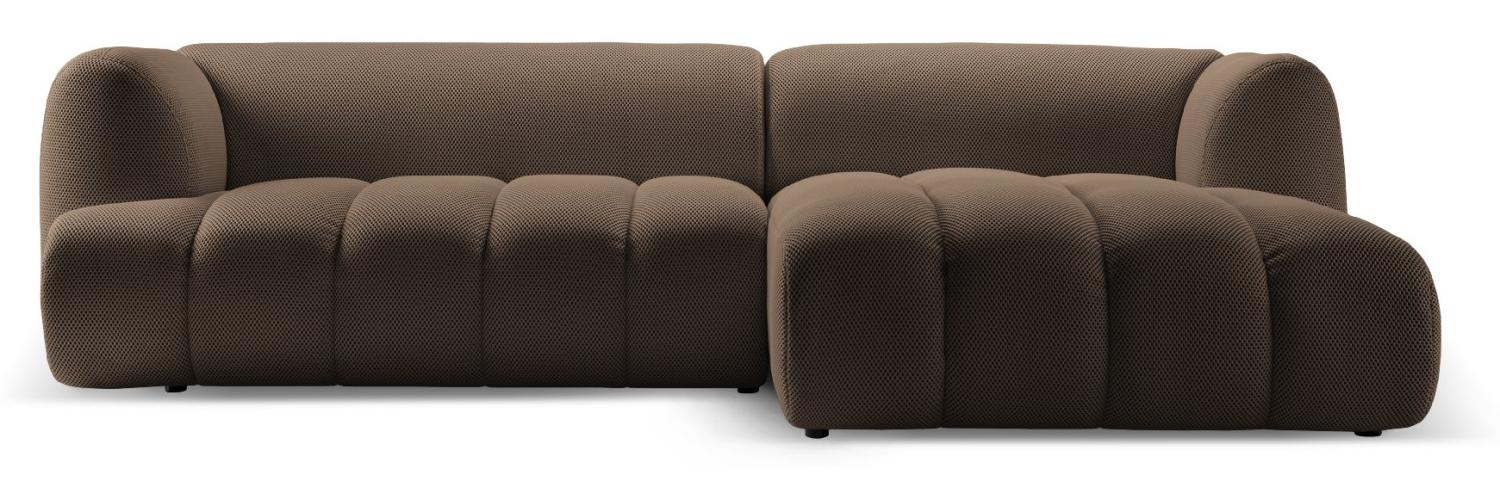 Micadoni Modulares Ecksofa Harry 4-Sitzer Rechts 3D-Stoff Braun Bild 1