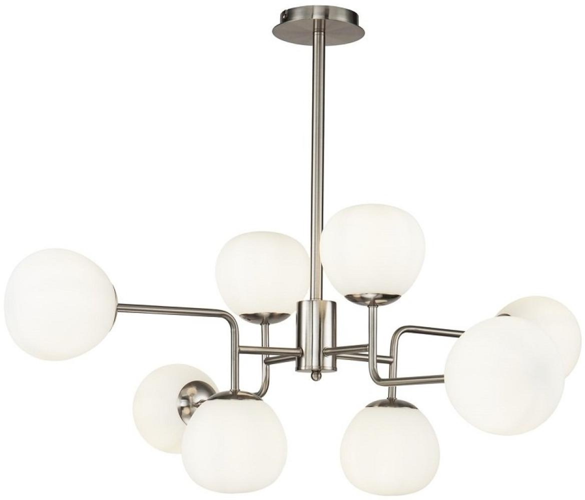 Maytoni Kronleuchter Erich 8-flammig nickel matt weiß Bild 1