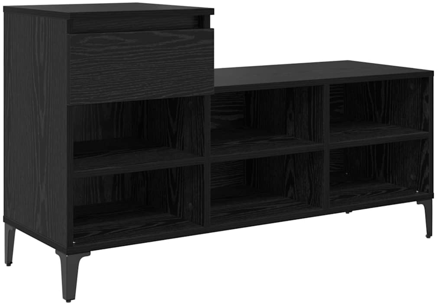 vidaXL Schuhschrank mit Regal Schwarz Eichen-Optik 102 x 36 x 60 cm 881044 Bild 1