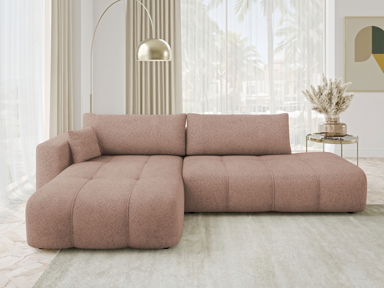 Ecksofa Furyn O Boucle (Farbe: Coral 45, Seite: Links) Bild 1
