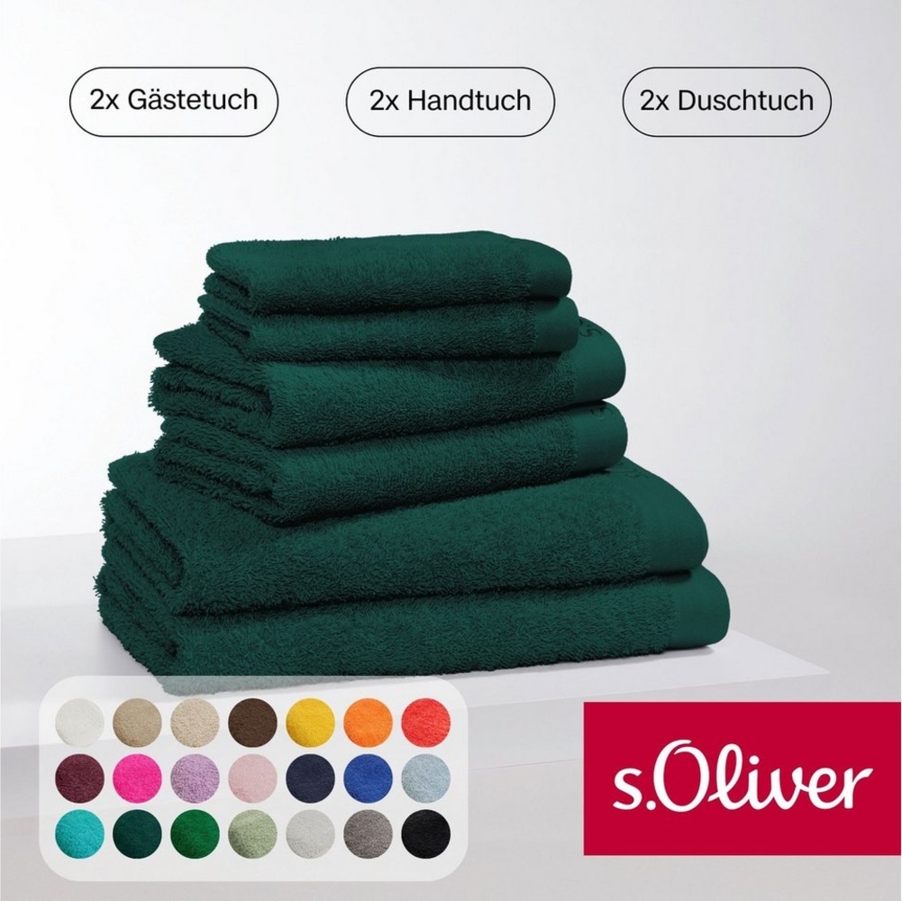 s.Oliver Handtuch Set s.Oliver, Premium Qualität, 600 gr/m², Walkfrottier (Set, 6-St), 2 Gästetücher 30x50, 2 Handtücher 50x100, 2 Duschtücher 70x140 Bild 1