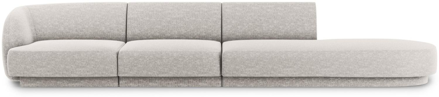 Micadoni 4-Sitzer Rechts Sofa Miley | Bezug Light Grey | Beinfarbe Black Plastic Bild 1