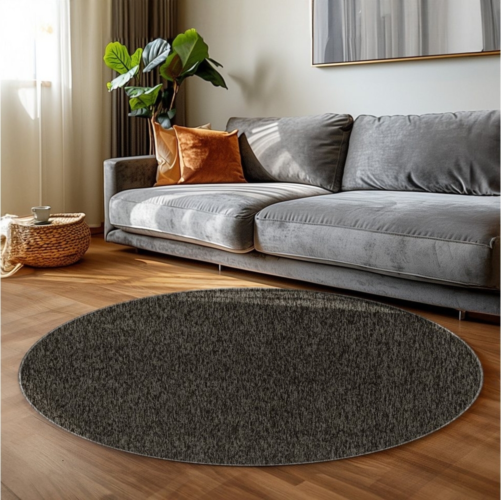 Carpettex Schlingenteppich Unicolor - Einfarbig, Rund, Höhe: 7 mm, Runder Schlingen Teppich Wohnzimmer Einfarbig Meliert Optik Bild 1