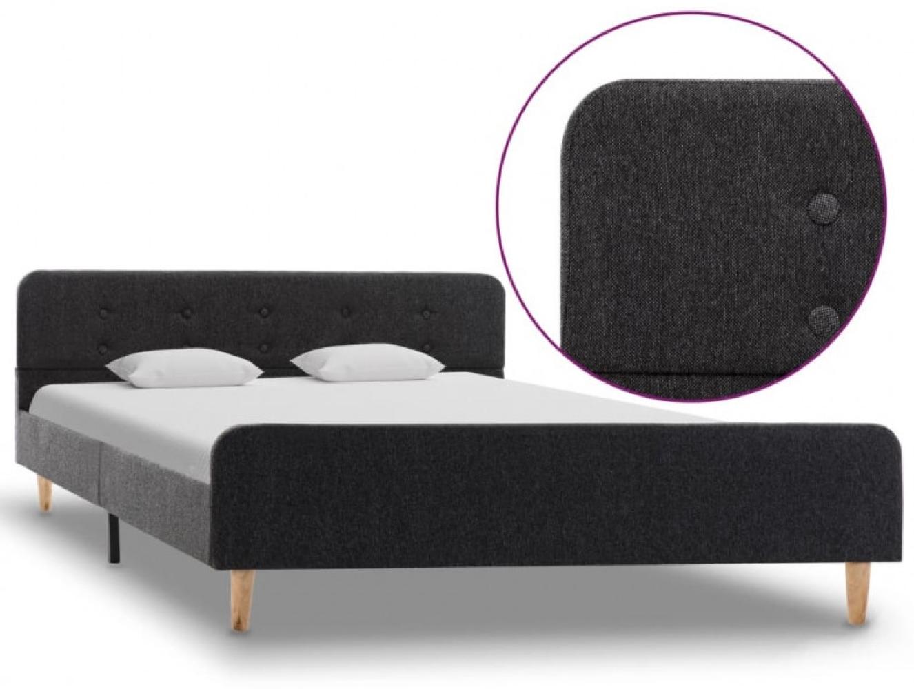 vidaXL Bettgestell Dunkelgrau Sackleinen 140x200 cm 284897 Bild 1