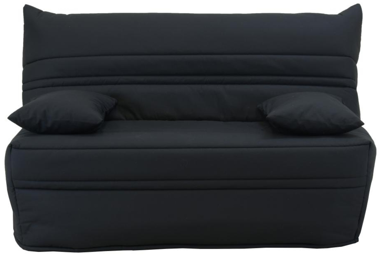 Vente-unique - Schlafsofa Klappsofa - Schließhilfe - Baumwolle - 160 x 200 cm - Schwarz - CANYON III Bild 1