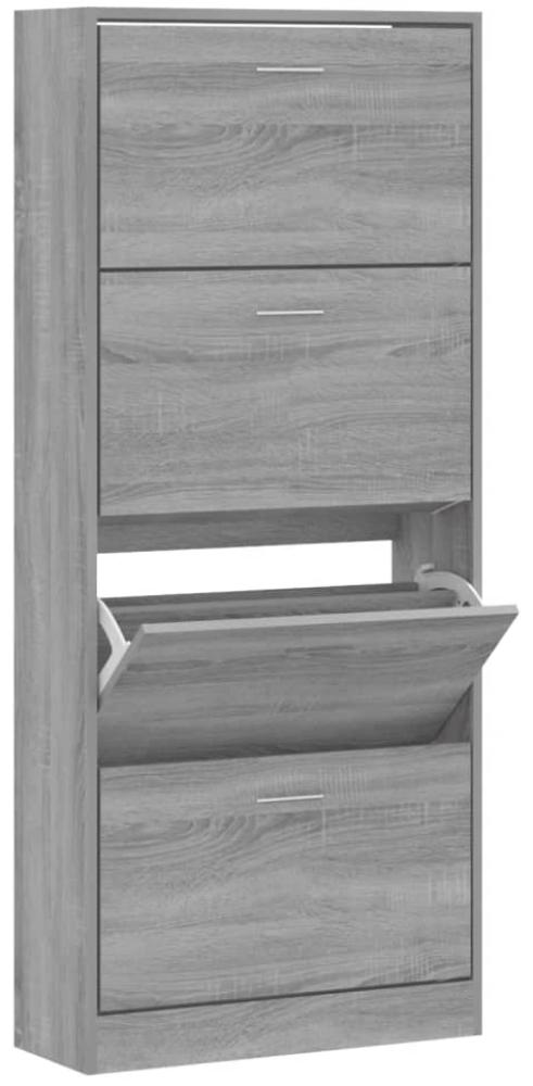 vidaXL Schuhschrank Grau Sonoma 63x24x147 cm Holzwerkstoff 342548 Bild 1