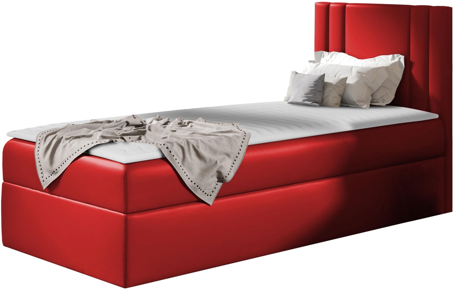 Boxspringbett 'Harlon Mini' rechts, rot 80x200 cm Bild 1