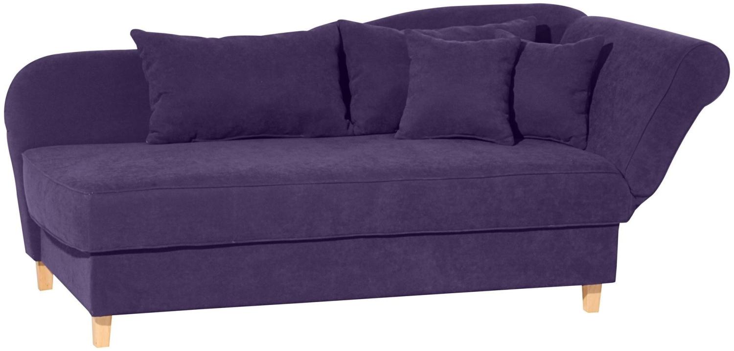 Recamiere mit Armteil rechts klappbar Katia Bezug Veloursstoff Buche natur / violett 22707 Bild 1