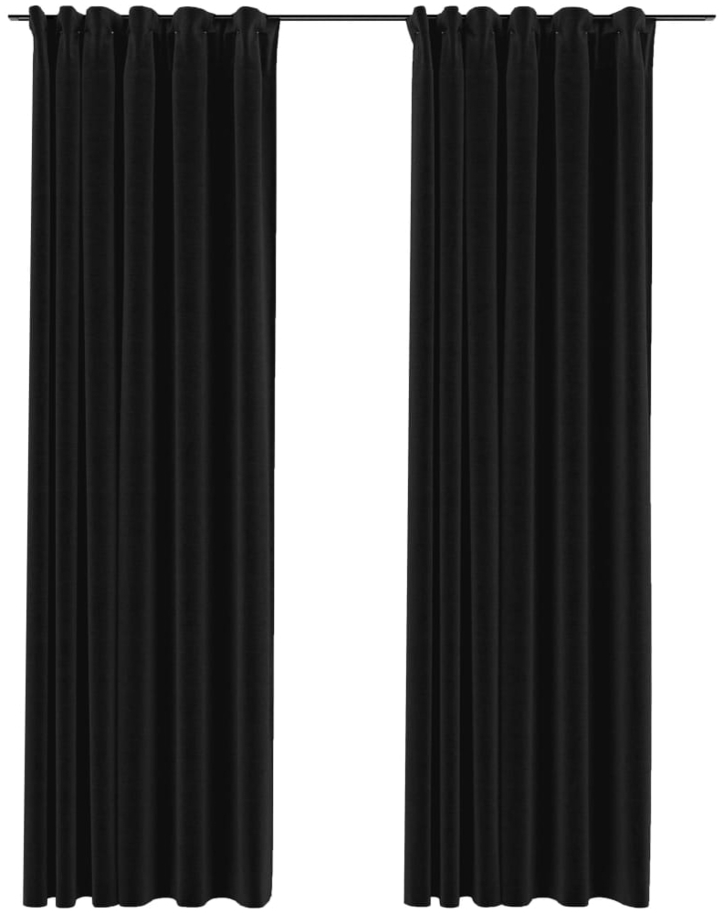 vidaXL Verdunkelungsvorhänge mit Haken Leinenoptik 2 Stk. 140x225 cm 321165 Bild 1