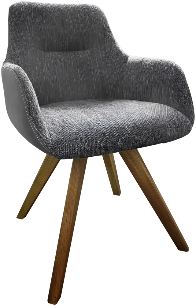 ST-0642 Stuhl, Stoff PG A, Front Berry, Rücken: Zeppelin 108 Grey, Eiche massiv Bild 1