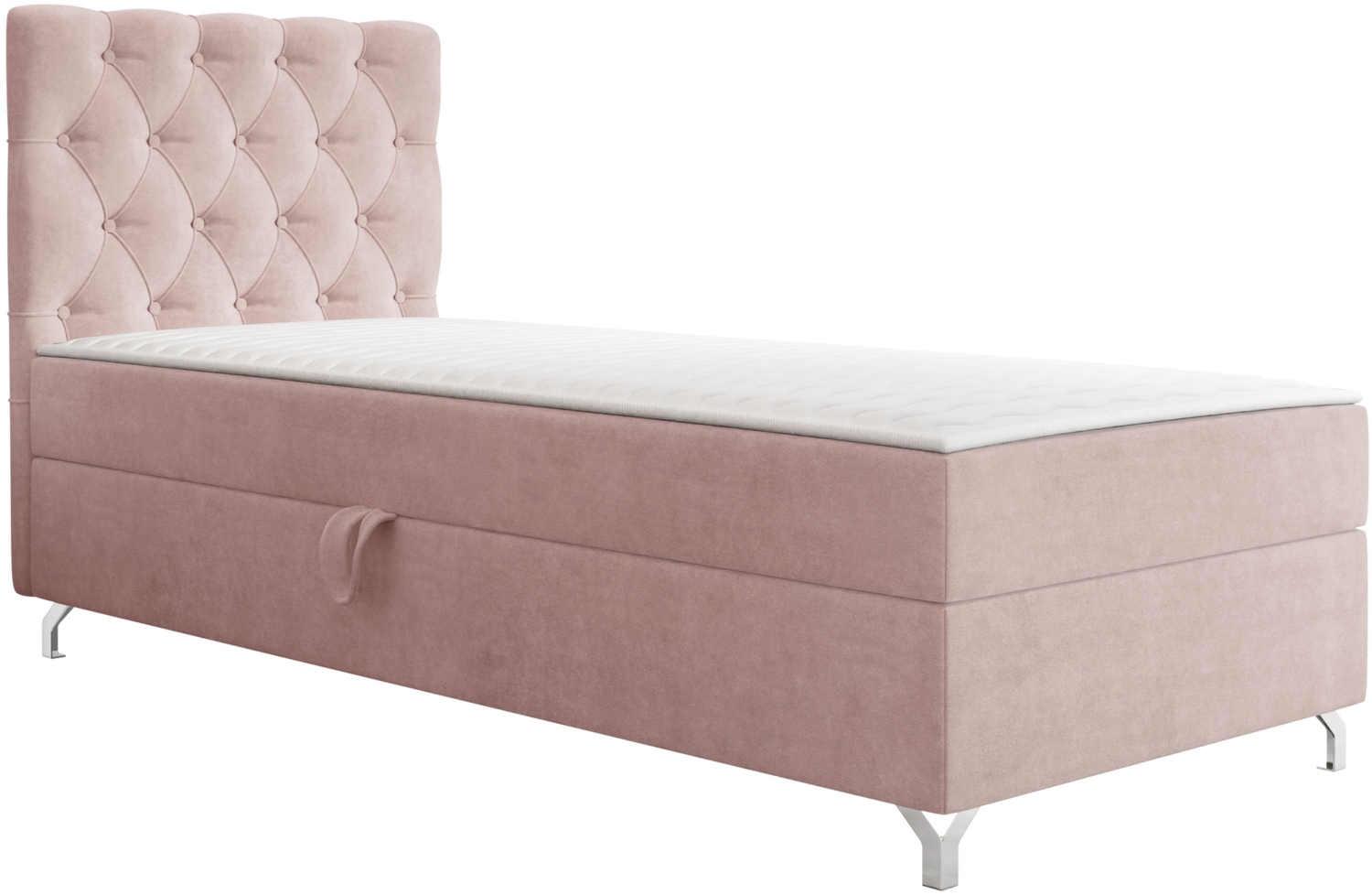 mirjan24 Boxspringbett mit H3-Matratze Cylio I (Manila Seite: Links), rosa, 90x200 cm Bild 1