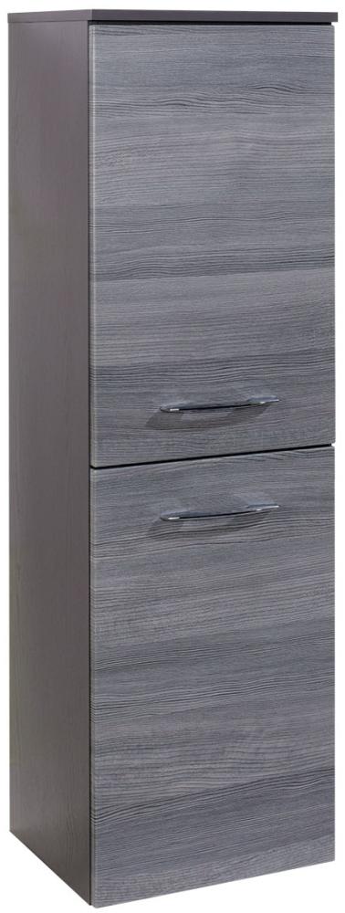 Midischrank >Graphit< in Dekor Eiche rauchsilber aus MDF - 40x130x35cm (BxHxT) Bild 1