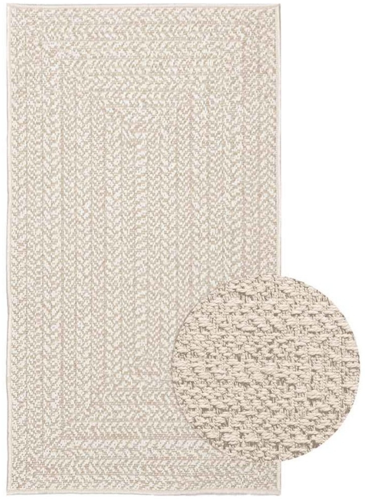 vidaXL Teppich Teppich ZIZUR Creme 80x150 cm Jute-Optik Indoor und Outdoor, Rechteckig, Höhe: 0 mm Bild 1