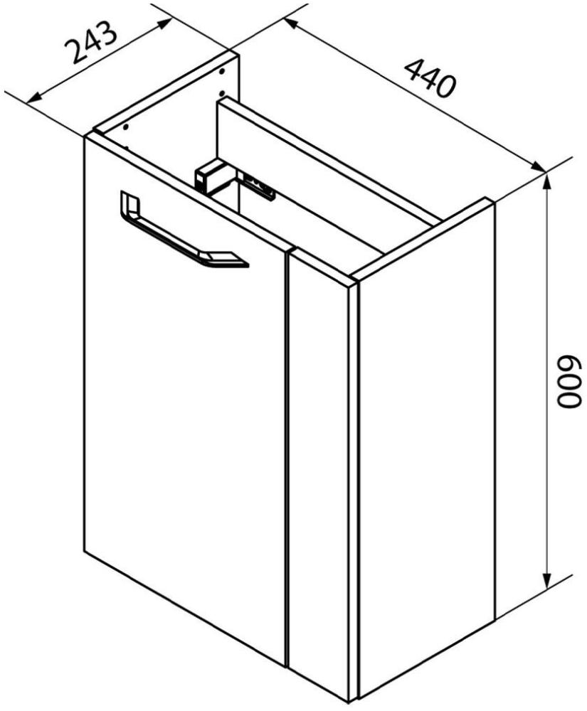 Fackelmann SBC B.CLEVER Waschbeckenunterschrank 45 cm, Braun hell/Weiß, rechts Bild 1