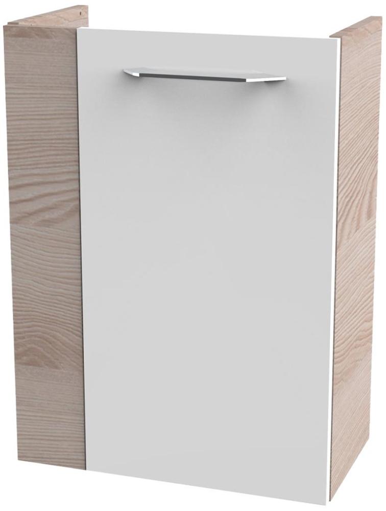 Fackelmann SBC B.CLEVER Waschbeckenunterschrank 45 cm, Braun hell/Weiß, rechts Bild 1