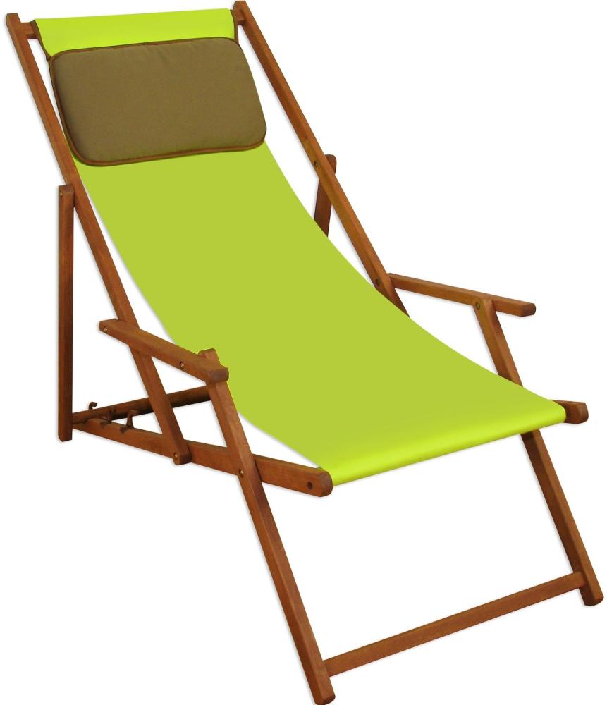 Liegestuhl Deckchair pistazie Sonnenliege Gartenliege Holz Strandstuhl Buche Gartenmöbel 10-306KD Bild 1