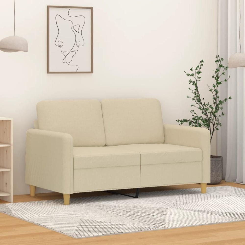 vidaXL 2-Sitzer-Sofa Creme 120 cm Stoff Bild 1