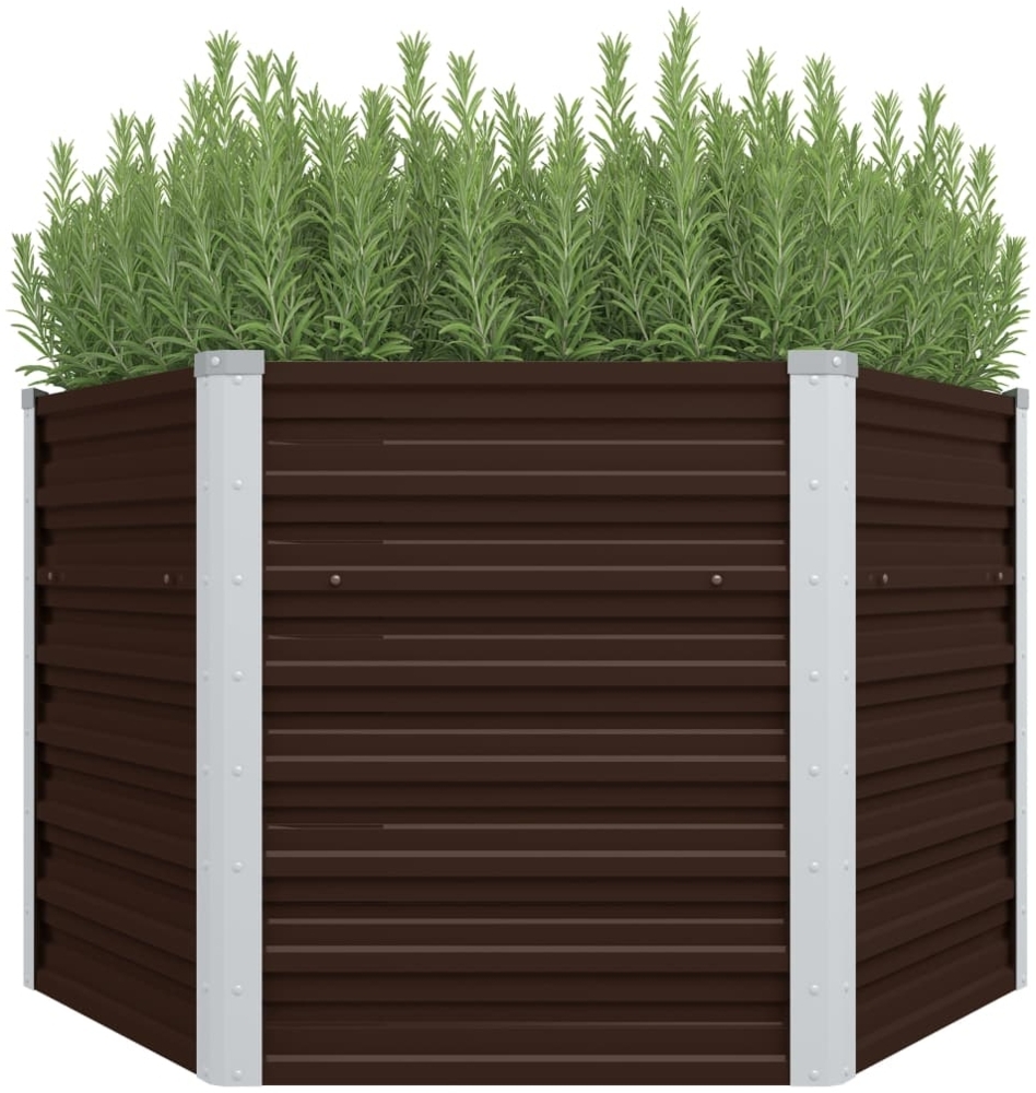 vidaXL Garten-Hochbeet Braun 129 x 129 x 77 cm Verzinkter Stahl 45721 Bild 1