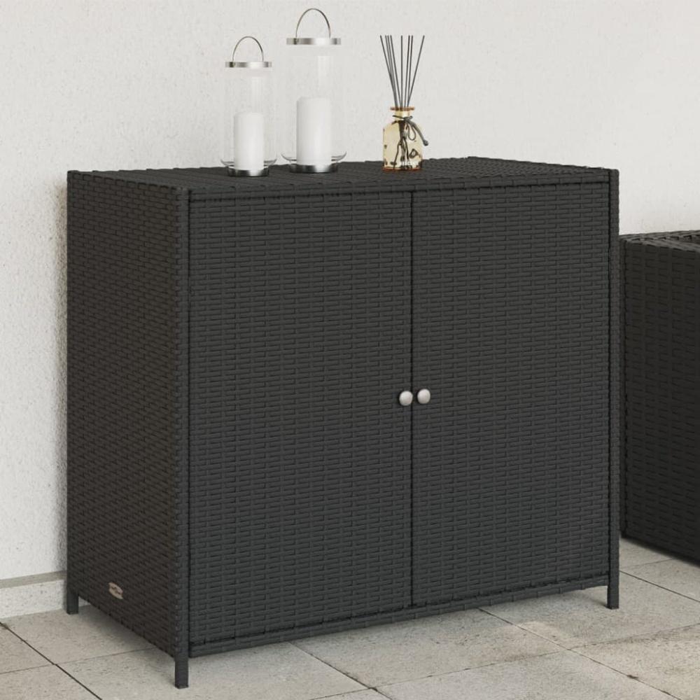 vidaXL Gartenschrank Schwarz 83x45x76 cm Poly Rattan Bild 1