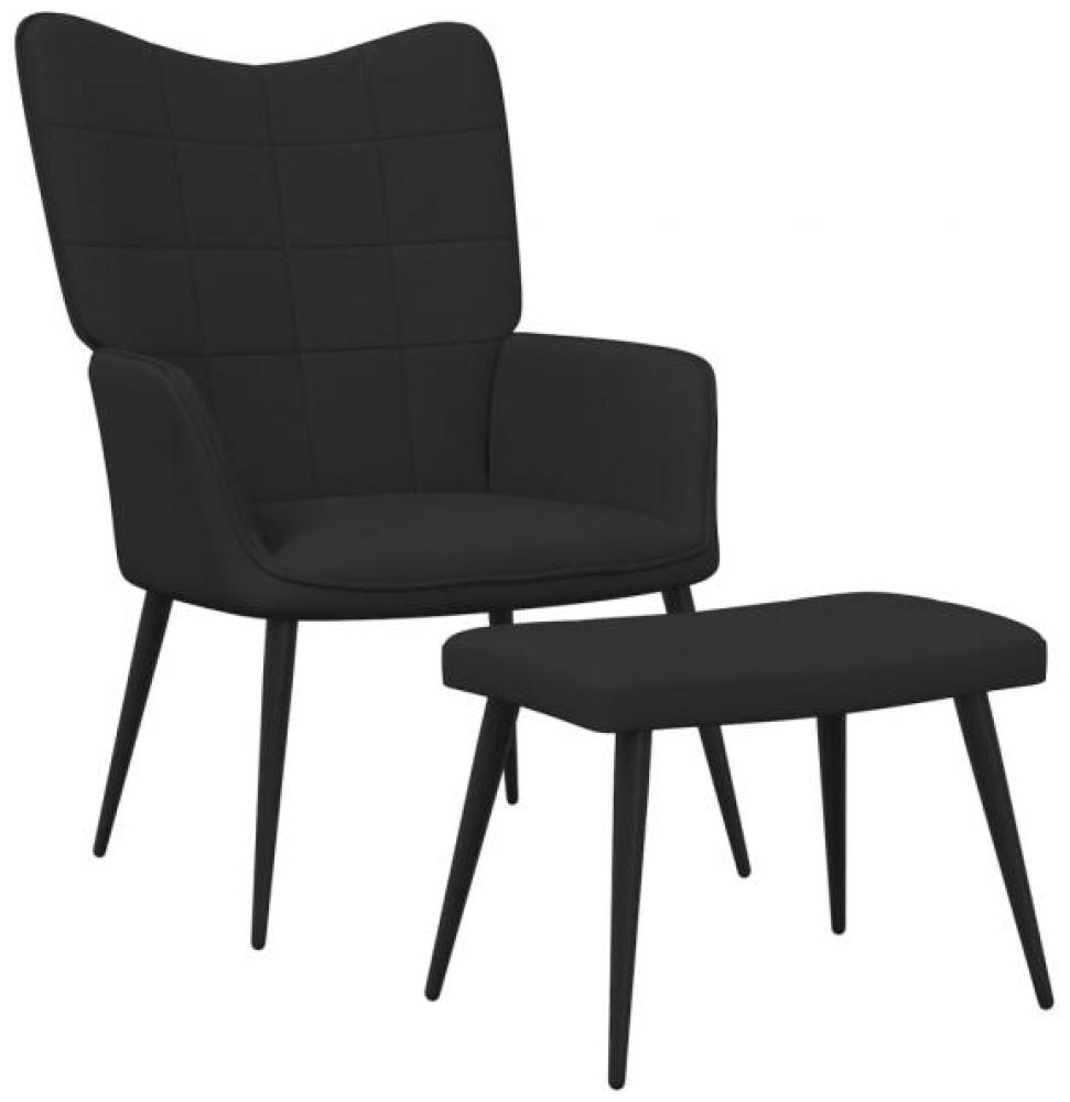 vidaXL Relaxsessel mit Hocker Schwarz Stoff [327958] Bild 1