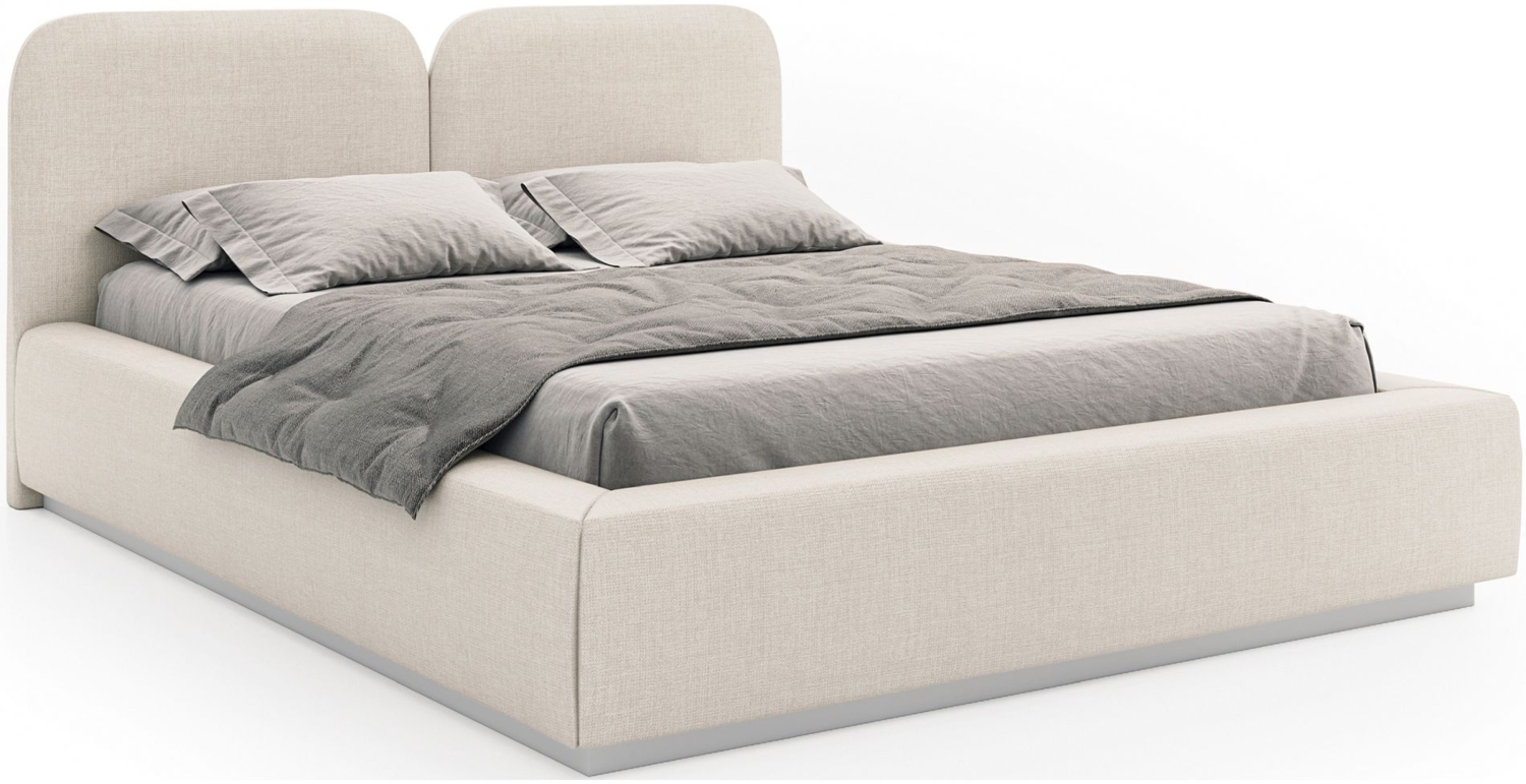 Selsey 'Comoves' Polsterbett 160x200 mit Chenillebezug, Bettkasten und Lattenrost, Creme Bild 1