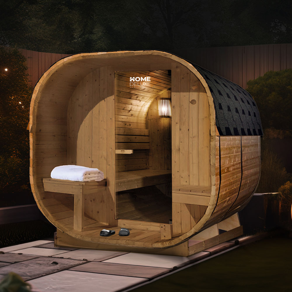 HOME DELUXE Outdoor Sauna CUBE DELUXE L - 184 x 220 cm für 4 Personen Bild 1