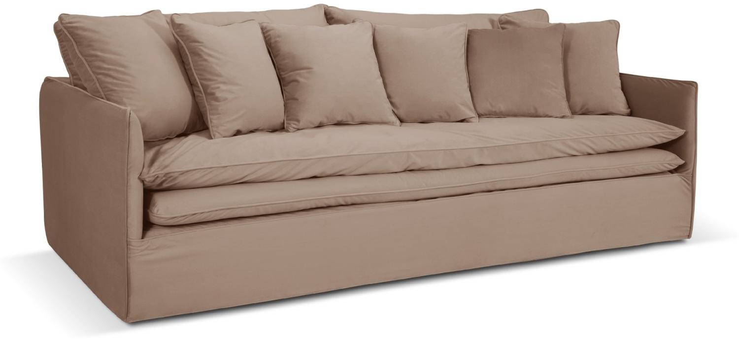 Micadoni Sofa Boho 4-Sitzer Samtstoff Beige Bild 1