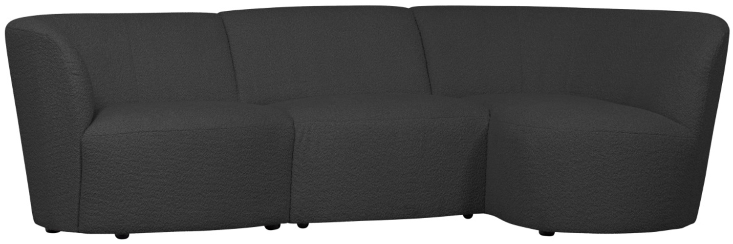 Ecksofa Coco aus Boucle-Stoff Rechts, Dunkelgrau Bild 1