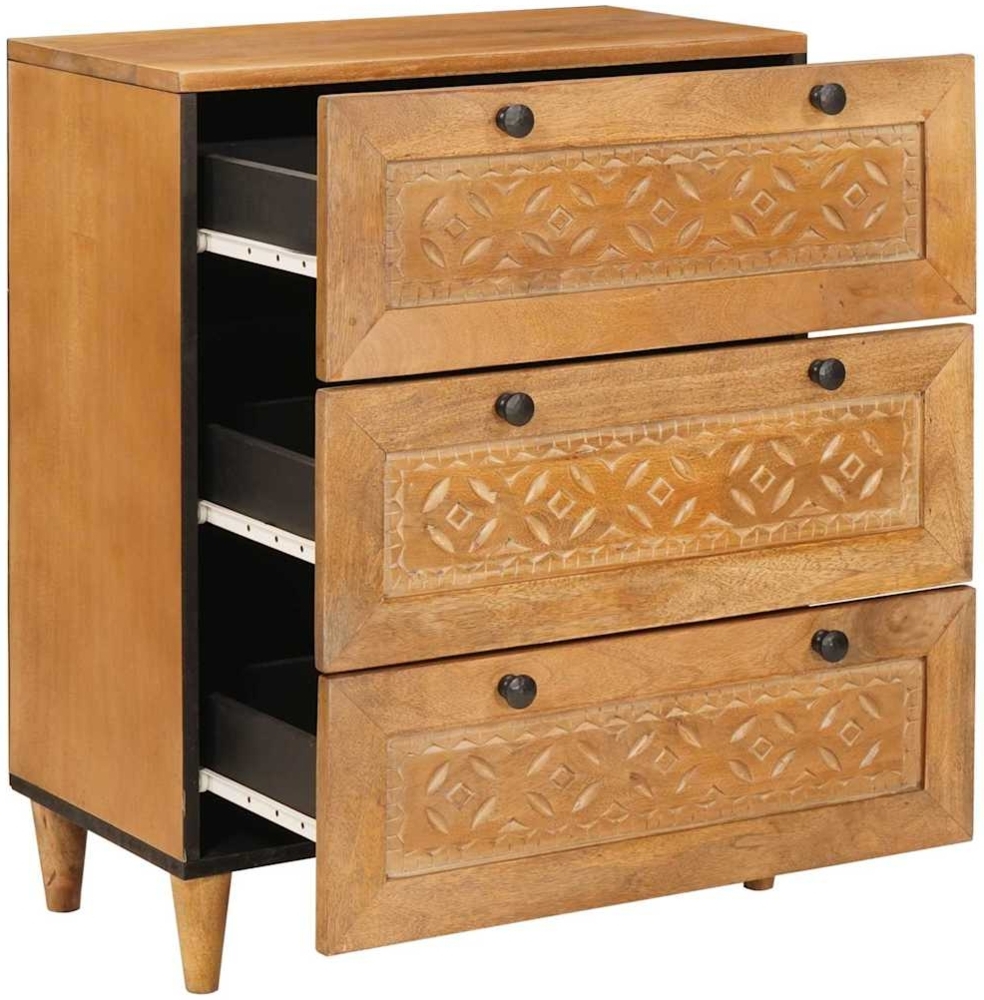 vidaXL Sideboard Hellbraun 60 x 33 x 75 cm massives Mangoholz 4018083 Bild 1