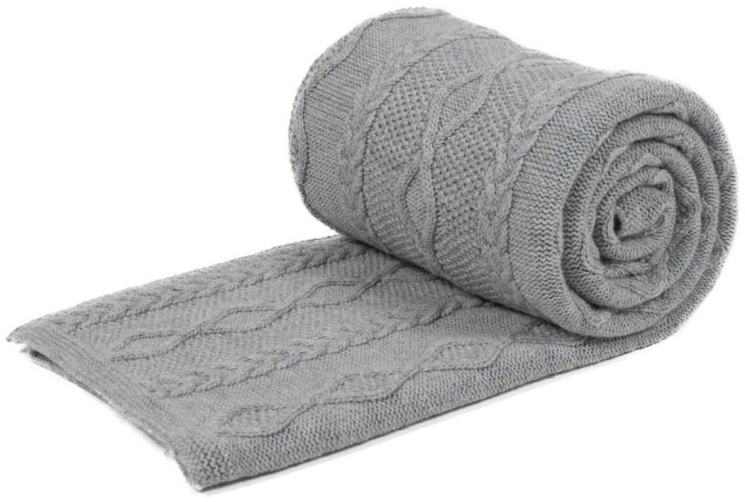 Wolldecke Merino Ava 130x170 Farbe: Grau Bild 1