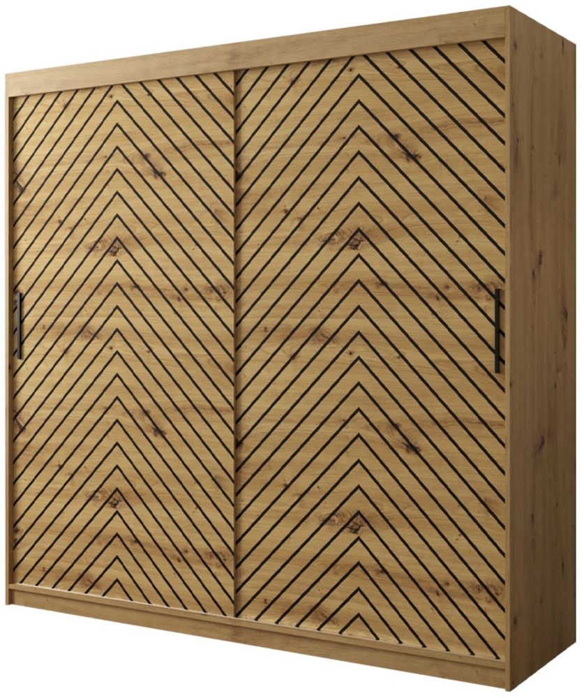 Kleiderschrank Sonter I 200 (Farbe: Artisan Eiche / Artisan Eiche + Schwarz, Größe: 200 cm, ohne Schubladen) Bild 1