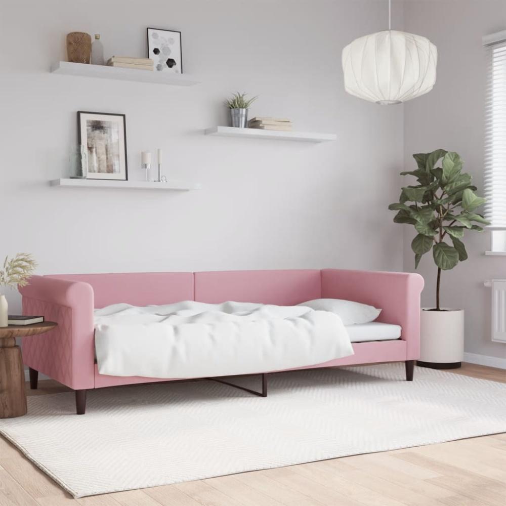 vidaXL Tagesbett Rosa 90x200 cm Samt 354247 Bild 1