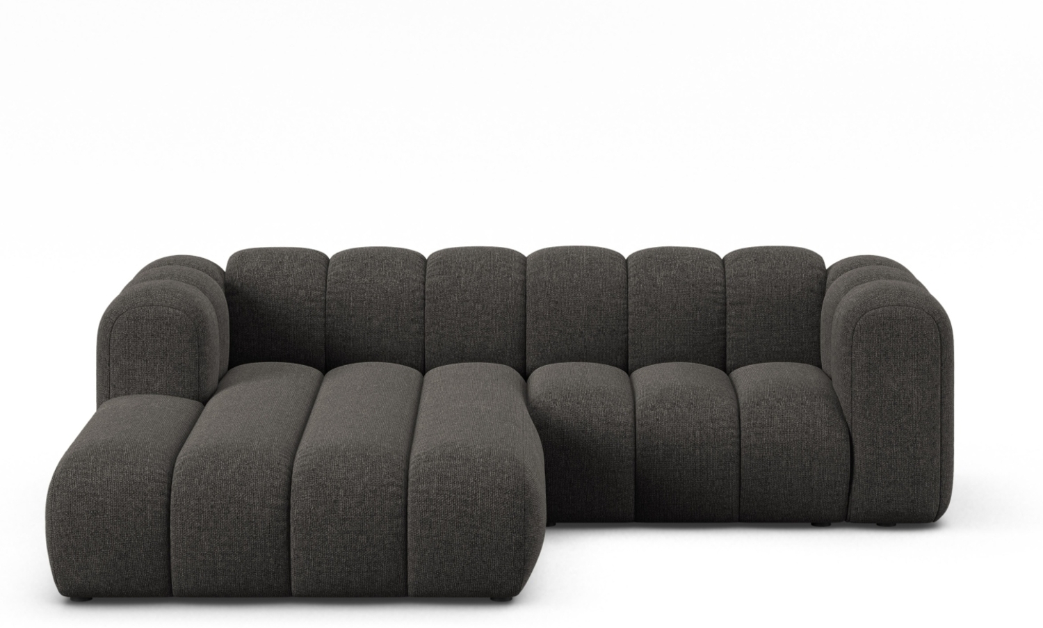 Micadoni Modulares Ecksofa Lupine 3-Sitzer Links Chenille Eden Dunkelgrau Bild 1