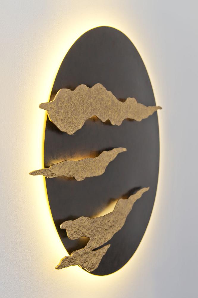 Holländer Wandleuchte Firmamento goldene Elemente gehämmert Bild 1