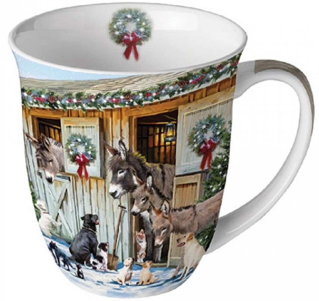 Ambiente Luxury Paper Products Becher Tiere, Wild, Tieren, Wald, Planzen Motiv, Tee/Kaffee Tasse, Porzellan Mug, Esel, Bauernhof, Mug Kollektion, als Geschenk geeignet Bild 1