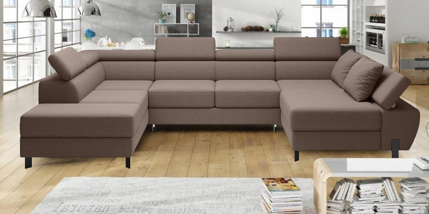 Stylefy Molinardi XL Wohnlandschaft Kunstleder Braun Links Bild 1