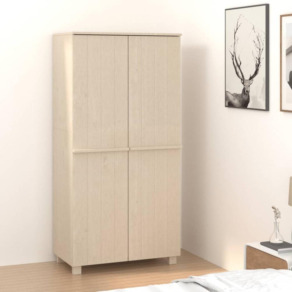 Kleiderschrank, Massivholz Kiefer, honigbraun, 89 x 50 x 180 cm Bild 1