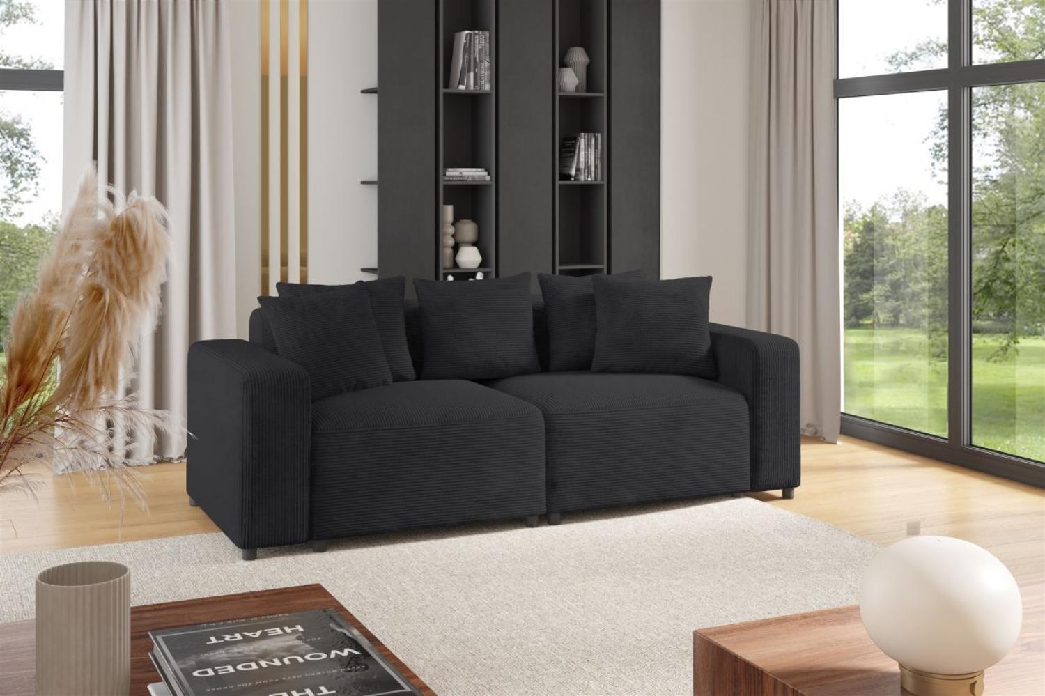 Sofa Designersofa MEGAN 2-Sitzer in Stoff Poso Anthrazit Bild 1